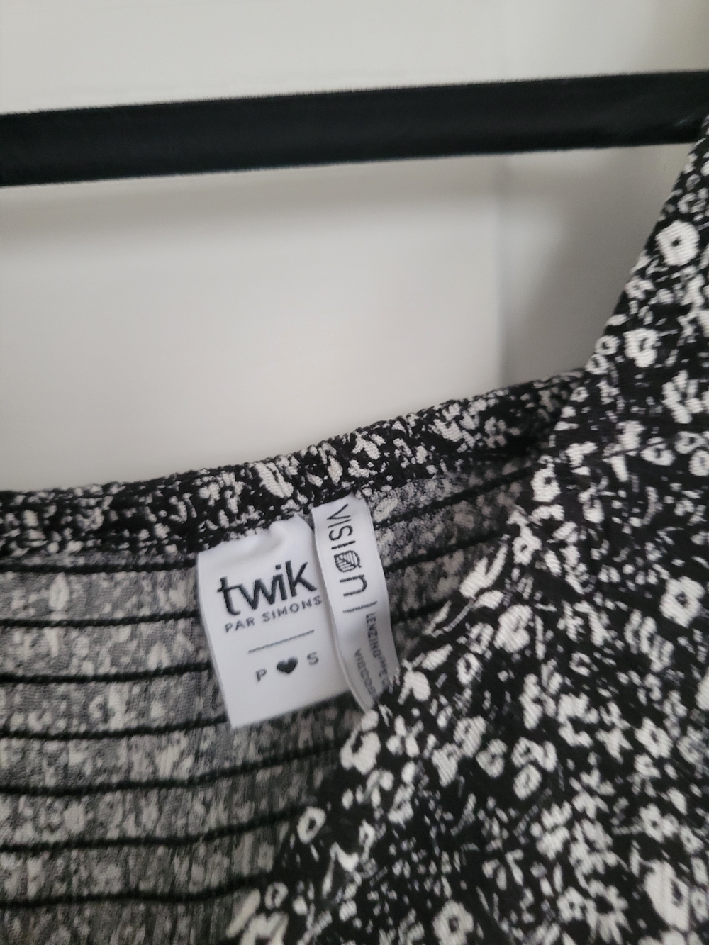 twik Black & White Floral Square-Neck Puff Sleeve Mini Dress - Picture 5 of 5